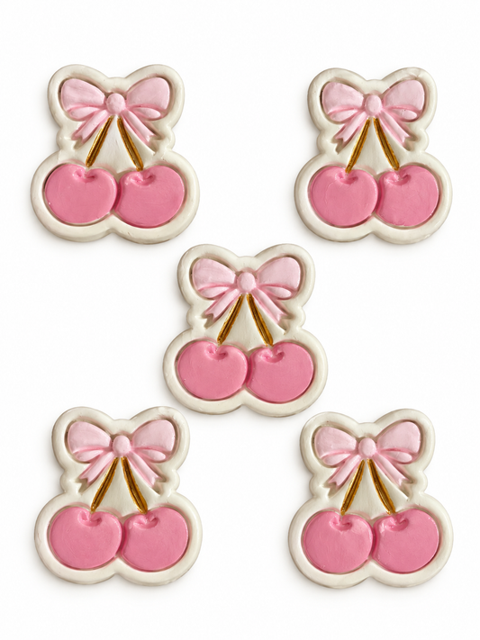 MAGNETIC VASE WITH CHERRIES AND BOWS MAGNETS