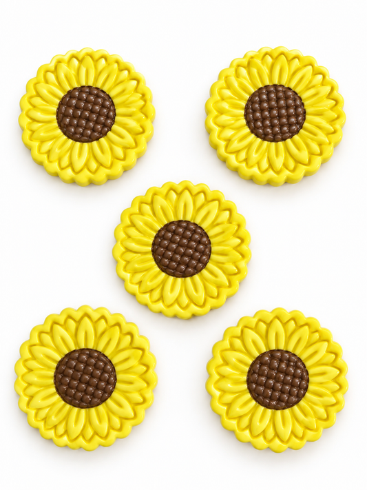 SET OF 5 SUNFLOWERS MAGNET SET