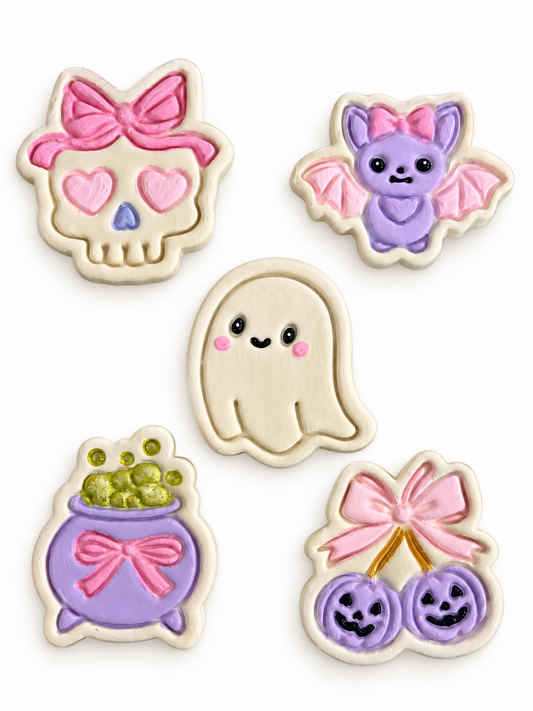 SET OF 5 WHIMSY HALLOWEEN MAGNET SET