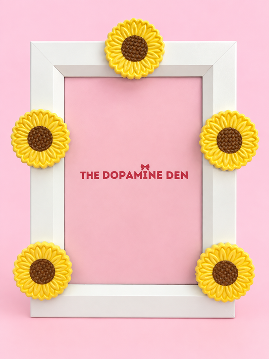 SET OF 5 SUNFLOWERS MAGNET SET